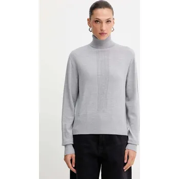 Dámský svetr Vlněný svetr Patrizia Pepe dámský, šedá barva, s golfem, 2K0340 KM36 2K0340.KM36 09X, vel. 34