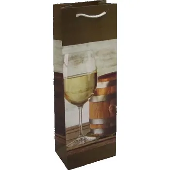 Dárková taška Dárková taška na víno 36x12,5x8,5 cm - Mix barev/vzorů