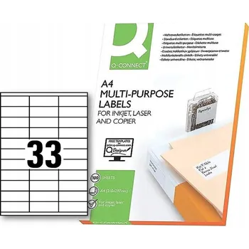 Samolepící etiketa Bílé etikety Q-Connect 70 x 25,4 mm, 100 archů