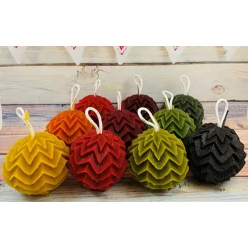 Svíčka Svíčka ze včelího vosku koule hvězda Bez balení tmavě zelené