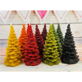 Svíčka Svíčka ze včelího vosku strom zdobený velký Bez balení vínové