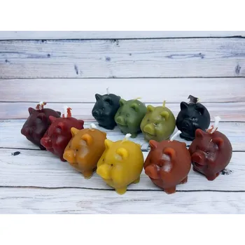 Svíčka Svíčka ze včelího vosku prase Bez balení khaki