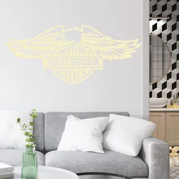 Samolepící dekorace Živá Zeď Samolepka na zeď Harley Davidson orel Barva: béžová, Velikost: 80 x 34 cm