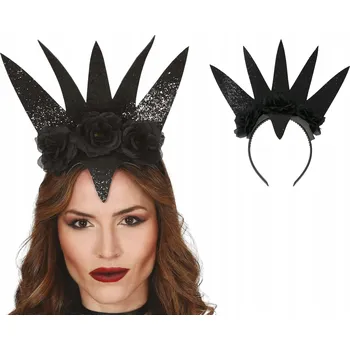 Karnevalový doplněk Párty čelenka "Tiára královny", černá, Guirca