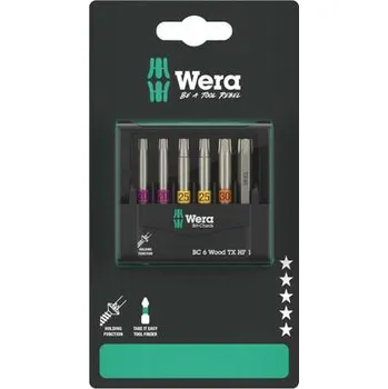 Wera 073639 Bity Bit-Check 6 Wood TX HF 1 SB (Sada 6 dílů)