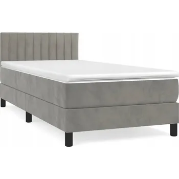 Postel Jednolůžková postel 90x200 cm, dekor dřeva, odstíny šedé