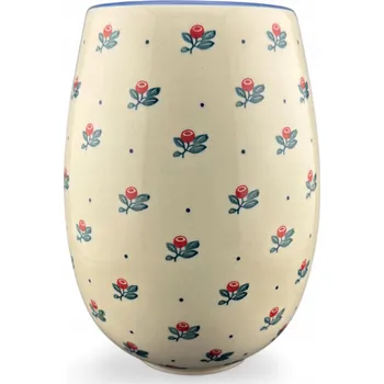 Váza Váza velká hladká 21 cm Borůvky dek. BORC Ceramika Bolesławiec