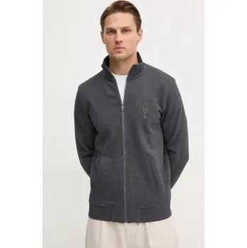 Pánská mikina Mikina Guess pánská, šedá barva, hladká, M5RQ80 KCN01 M5RQ80.KCN01 90X, vel. S