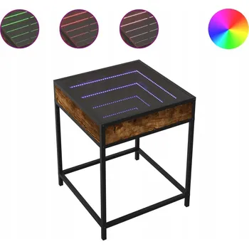 Noční stolek Noční stolek LED Infinity 40x40x51 cm, dub; LED RGB, USB, nosnost 20 kg