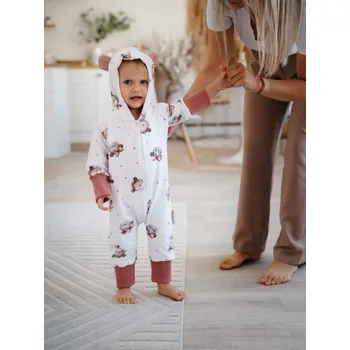 Kojenecký overall Rostoucí overal pro miminko - holčičí medvídci 6-12m