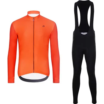 cyklistický dres HOLOKOLO Cyklistický dlouhý dres a kalhoty - PERFORMANCE WINTER - oranžová/černá