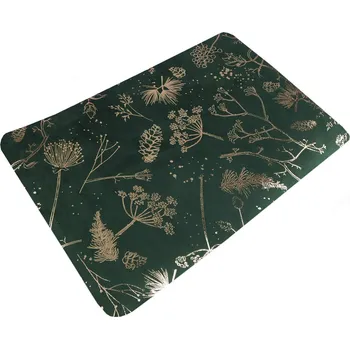 prostírání Vánoční sametové prostírání 30x45 cm v dárkovém balení Varianta: 3 zelená tmavá zlatá světlá, Balení: 4 ks