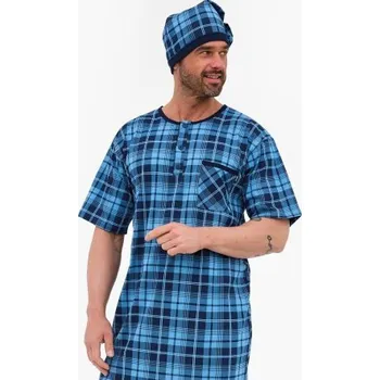 Pánská noční košile Noční košile Cornette 109/35 - bavlna Tmavě modrá 2XL