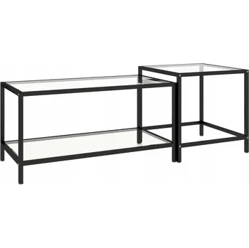 Konferenční stolek Konferenční stolky Industriální pár, tvrzené sklo, ocel, průhledný