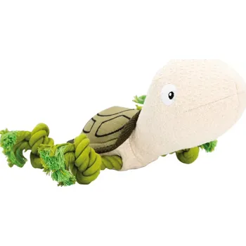 Hračka pro psa Mořská želva, 30 cm, látková hračka s bavlněnými uzly, HIPHOP DOG, zelená/krémová