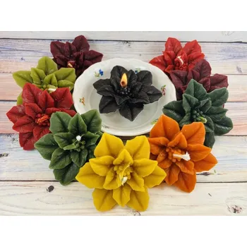 Svíčka Svíčka ze včelího vosku vánoční hvězda střední Bez balení zelené