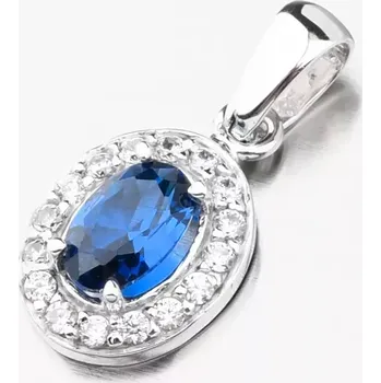 Přívěsek Dámský přívěsek zirkon safír a bílé zlato 53GZ-8056-B-SAF