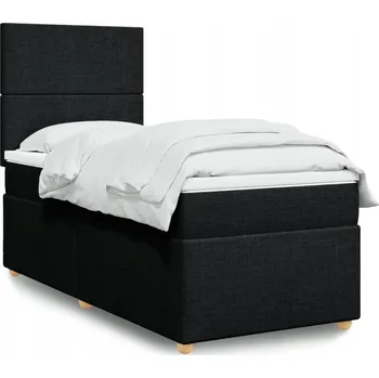 Postel Čalouněná jednolůžková postel VidaXL 80x200 cm černá