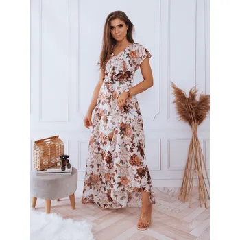 Dámské šaty Dámské šaty CRESPO světle šedé Dstreet DStreet šedá | hnědá 1918925