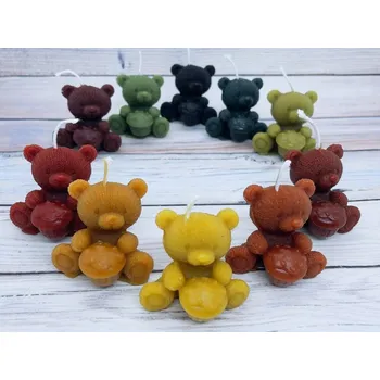 Svíčka Svíčka ze včelího vosku medvěd muffin Bez balení vínové