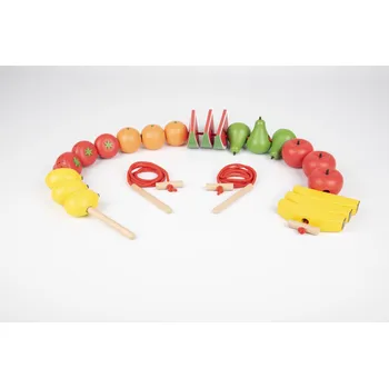 Dřevěná hračka TickiT - Dřevěné navlékací ovoce