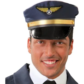 Karnevalový doplněk Fiestas Guirca Čepice Pilot letadla modrá