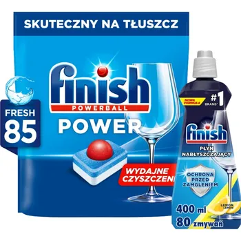 Přípravek do myčky Finish tablety do myčky Power All in 1 Fresh 85ks + Leštíte 800 ml