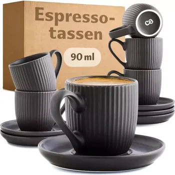 Kávová souprava Cosumy na espresso, 90ml, 6ks,tmavě šedá