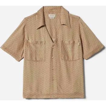 Pánské tričko BRIXTON triko - Hudson Lounge S/S Woven Washed Copper/Whitecap (WCPWC) velikost: L