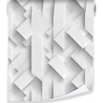 Fototapeta 3D TAPETA ABSTRAKTNÍ STRUKTURA BÍLÁ VLIESOVÁ NA ZEĎ OBÝVACÍ POKOJ LOŽNICE