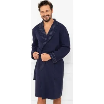 Pánský župan Pánský župan Italian Fashion Gerard - bavlna Tmavě modrá 2XL