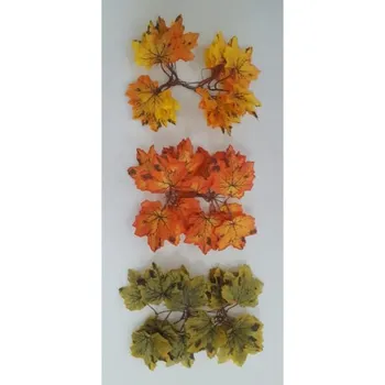 Dekorace - Přízdoby javorové listy 10ks 140mm , mix barev