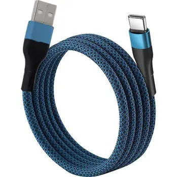 Datový kabel Prémiový magnetický opletený USB-A / Lightning nabíjecí kabel 2m Barva: Modrá