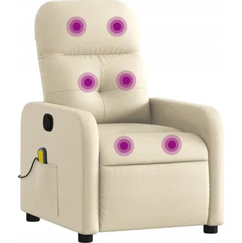Křeslo Masážní křeslo rozkládací krémové 66x89x96 cm