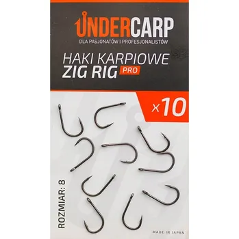 Rybářský háček Háčky na zem s protihrotem, Undercarp Zig Rig Pro 10 ks