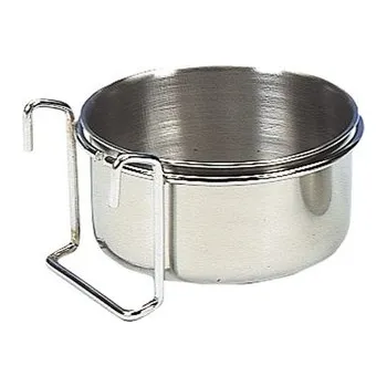 Krmítko pro ptáka Nobby nerezová miska k zavěšení do klece 13cm / 600ml