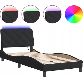 Postel Jednolůžková postel imitace dřeva 80x200 černá