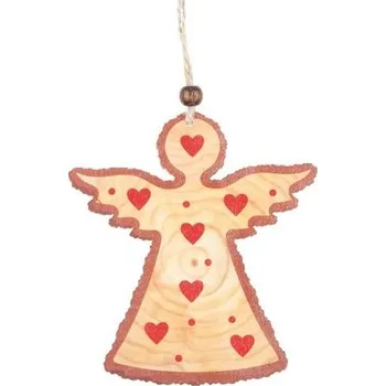 Vánoce Anděl dřevěný na zavěšení 12 cm [A]