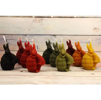 Svíčka Svíčka ze včelího vosku zajíc holka vejce Bez balení zelené