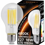 BERGE LED žárovka s vláknem E27 - 18W - neutrální bílá