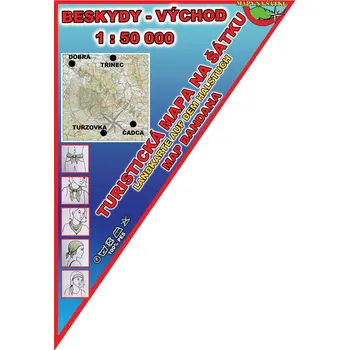 Kartografie PRAHA, a. s. Beskydy - východ, 1 : 50 000 – mapa na šátku