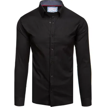 Pánská košile Pánská černá elegantní košile DStreet černá 3045188