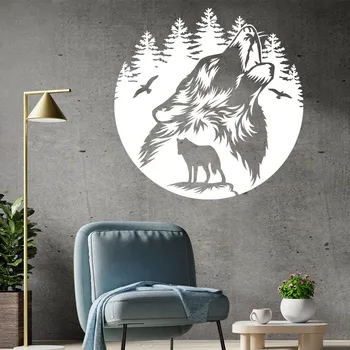 Samolepící dekorace Živá Zeď Samolepka na zeď Vlci Barva: bílá, Velikost: 60 x 60 cm