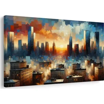 Obraz Dovido Obraz město v záři slunce