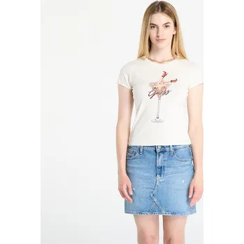 Tričko GUESS Ss Tini Boots Espresso R5 Tee Beige S