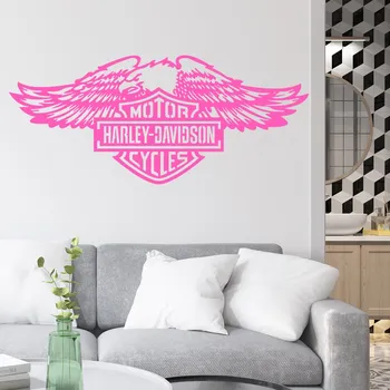 Samolepící dekorace Živá Zeď Samolepka na zeď Harley Davidson orel Barva: růžová, Velikost: 60 x 26 cm