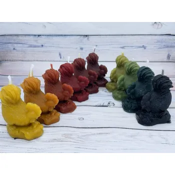 Svíčka Svíčka ze včelího vosku kohout malý Bez balení khaki