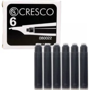 Náplň do psacích potřeb Náhradní náplně / bombičky do plnicích per Cresco, černé, 100 ks