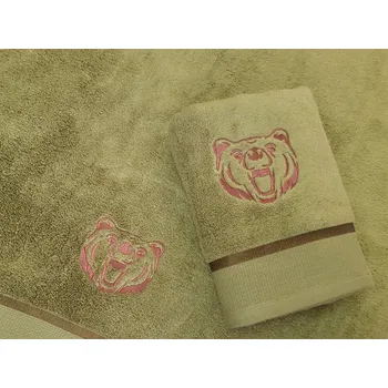 Osuška pro myslivce SLEEP WELL khaki 70x140 Medvěd