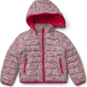 710023 - Tchibo - Dětská prošívaná bunda - pro dívky - vel. 110/116 - barva: růžová/květovaný